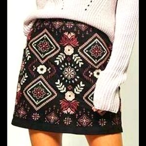 Andree by Unit black embroidered skirt